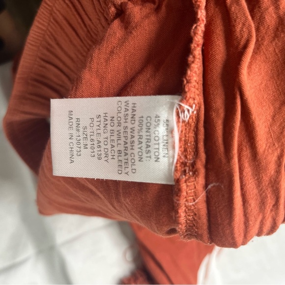 Umgee Orange Wide Leg pants with Elastic Waistband - Picture 8 of 12